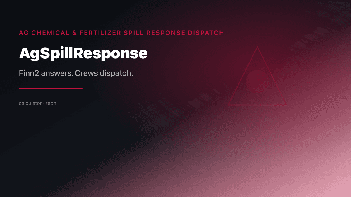 Ag Spill Response Dispatch preview