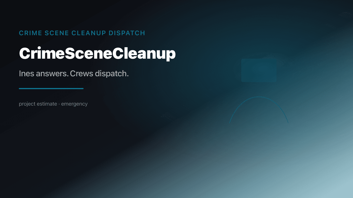 Crime Scene Cleanup Dispatch preview