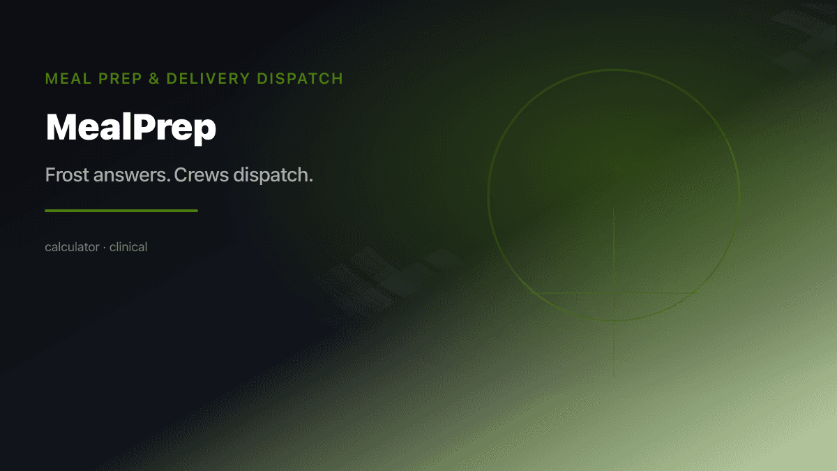 Meal Prep Dispatch preview